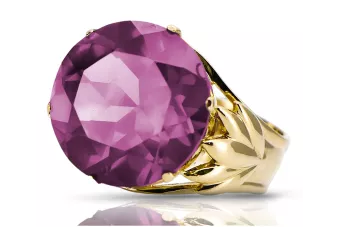 8K κίτρινο χρυσό Amethyst Ring Vintage vrc029x-am Art Deco